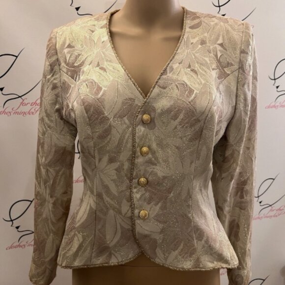 VICTOR COSTA. Vintage. Sz 6. Jacquard tapestry $119 Shacket. Metallic. B121 - Picture 1 of 5